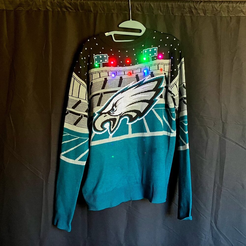 Men's Philadelphia Eagles Green Bluetooth Light Up Ugly Sweater